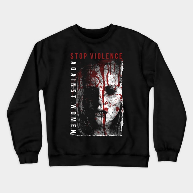 Stop Violence Crewneck Sweatshirt by CyberpunkTees